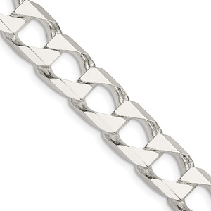 Sterling Silver 10.3mm D/C Square Curb Chain - QF-AC42E773-2175