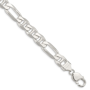 Sterling Silver 10.65mm Figaro Anchor Chain - QA-5F370ED8-9605