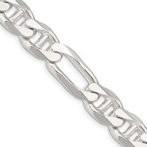 Sterling Silver 10.65mm Figaro Anchor Chain - QA-AE7E8C86-1870