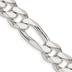 Sterling Silver 10.75mm Figaro Chain - QF-DF2FC8E7-6889