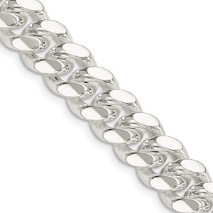 Sterling Silver 10.7mm Polished Domed Curb Chain - QD-86E87DEB-2752