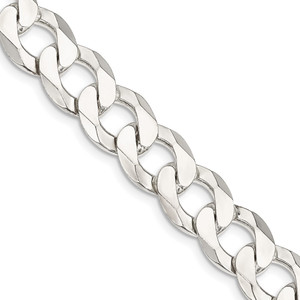 Sterling Silver 11.75mm Flat Curb Chain - QL-693E5889-1541