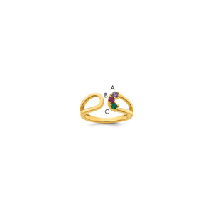 14k 3 Birthstone Wrap Mother's Ring Mounting