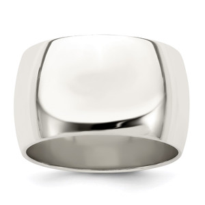 Sterling Silver 12mm Half Round Size 10.5 Band