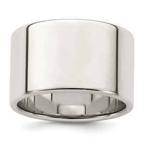 Sterling Silver 12mm Lightweight Flat Size 8.5 Band