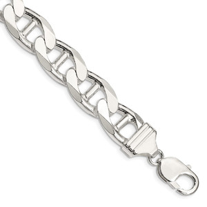 Sterling Silver 13.5mm D/C Flat Anchor Curb Chain - QF-DB8CD581-3686