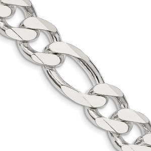 Sterling Silver 13.5mm Figaro Chain - QF-C379F427-7532