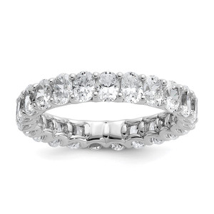 14k 3 carat Lab Grown Diamond VS/SI+ G+ Oval Complete Prong Set Size 4 Eternity Band