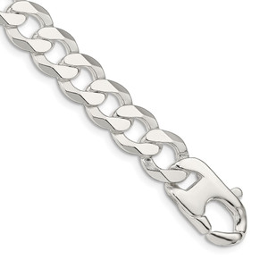 Sterling Silver 14mm Flat Curb Chain - QL-E2F34ED4-6134