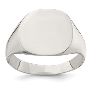 Sterling Silver 14x15mm Closed Back Signet Ring - QR-82C891A5-6252