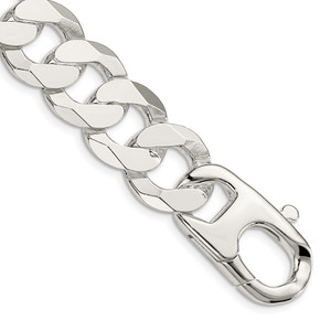 Sterling Silver 16mm Flat Curb Chain - QL-7B8198A2-6246