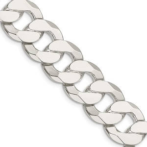 Sterling Silver 16mm Flat Curb Chain - QL-CCE6D48F-4411