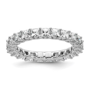 14k 3 carat Lab Grown Diamond VS/SI+ G+ Princess Complete Prong Set Size 5 Eternity Band