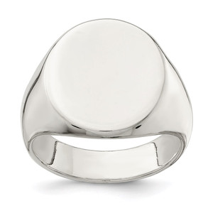 Sterling Silver 19x16mm Closed Back Signet Ring - QR-323FCEAE-7603
