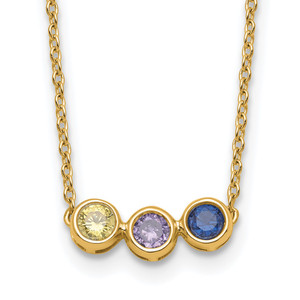 14K 3 Family Birthstone Necklace Mounting