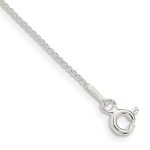 Sterling Silver 1mm Round Spiga Chain Anklet - QS-9ED7449B-2257