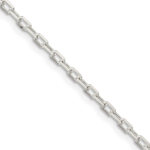 Sterling Silver 2.2mm Diamond-cut Long Link Cable Chain - QA-C9BBDD5C-7538