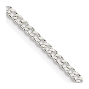 Sterling Silver 2.3mm Beveled Curb Chain - QF-CCF372C1-9736