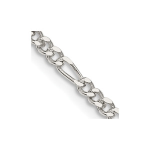 Sterling Silver 2.5mm Figaro Chain - QF-BEE4372C-6701