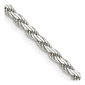 Sterling Silver 2.5mm Flat Rope Chain - QF-371977BB-9984