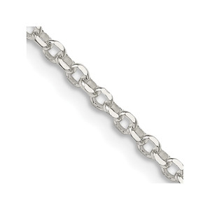 Sterling Silver 2.6mm Diamond-cut Cable Chain - QH-CFB4AB26-3935