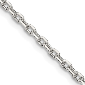 Sterling Silver 2.75mm Beveled Oval Cable Chain - QC-A35A1ACF-2495