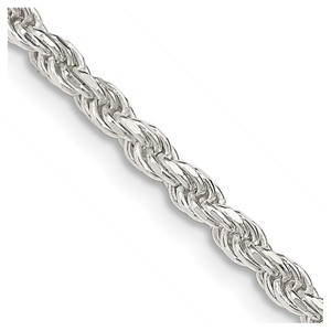 Sterling Silver 2.75mm Diamond-cut Rope Chain - QD-0005CE54-7684