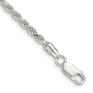 Sterling Silver 2.75mm Diamond-cut Rope Chain - QD-A66CD858-5359