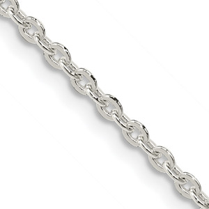 Sterling Silver 2.75mm Flat Link Cable Chain - QF-DDE080C0-1849
