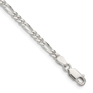 Sterling Silver 2.85mm Figaro Chain Anklet - QF-488D247A-2806