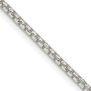 Sterling Silver 2mm Diamond-cut Round Box Chain - QV-111FCD31-2143