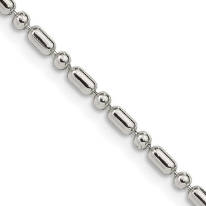 Sterling Silver 2mm Fancy Beaded Chain - QF-CD7CD8FF-3769