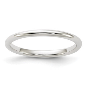 Sterling Silver 2mm Half Round Size 8 Band