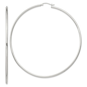 Sterling Silver 2mm Round Hoop Earrings - QE-AFE05E69-3024