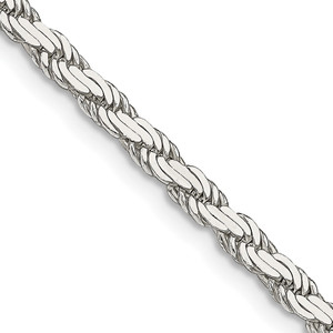 Sterling Silver 3.1mm Flat Rope Chain - QF-22A543BB-8247