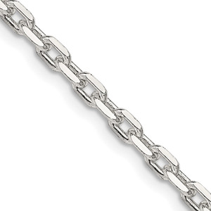 Sterling Silver 3.25mm Beveled Oval Cable Chain - QC-112ED034-2435