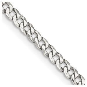 Sterling Silver 3.2mm Beveled Curb Chain - QF-32040CAF-9257