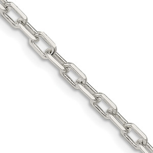 Sterling Silver 3.75mm Diamond-cut Long Link Cable Chain - QA-3C8FDEBE-5703