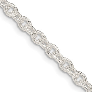 Sterling Silver 3.75mm Fancy Patterned Rolo Chain - QF-BDD3827F-6005