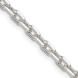 Sterling Silver 3.95mm Beveled Oval Cable Chain - QC-206790FB-5882