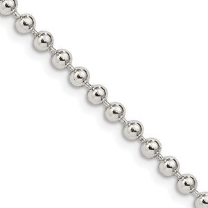 Sterling Silver 3mm Beaded Chain - QK-50CECA53-9763