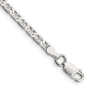 Sterling Silver 3mm Flat Anchor Chain Anklet - QA-B5A75F68-8552