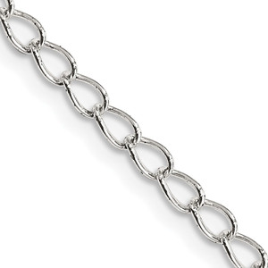 Sterling Silver 3mm Half Round Wire Open Curb Chain - QP-1B4C2B30-3785