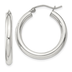 Sterling Silver 3mm Round Hoop Earrings - QE-734B18CB-3946
