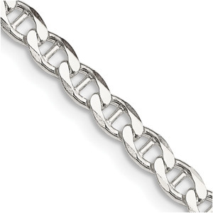 Sterling Silver 4.0mm D/C Flat Anchor Curb Chain - QF-0EFAA400-2593