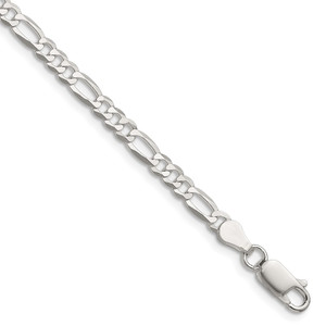 Sterling Silver 4.0mm Lightweight Flat Figaro Chain - QM-ABF83B58-6559