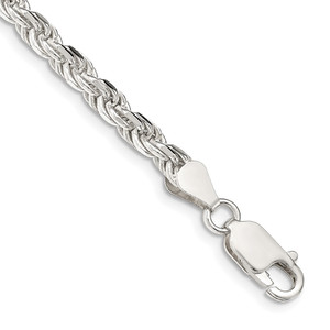 Sterling Silver 4.25mm Diamond-cut Rope Chain - QD-A14403D6-3250