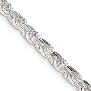Sterling Silver 4.25mm Diamond-cut Rope Chain - QD-EE14521B-6360