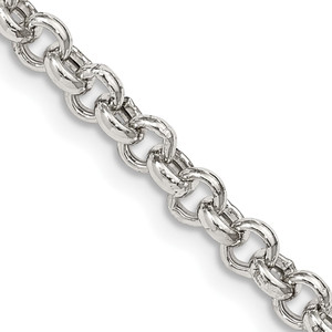 Sterling Silver 4.25mm Semi-solid Rolo Chain - QF-FD219BB3-2806