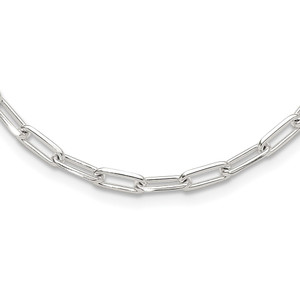 Sterling Silver 4.2mm Paperclip Link w/ 2in ext Necklace - QG-23BC58EA-8418